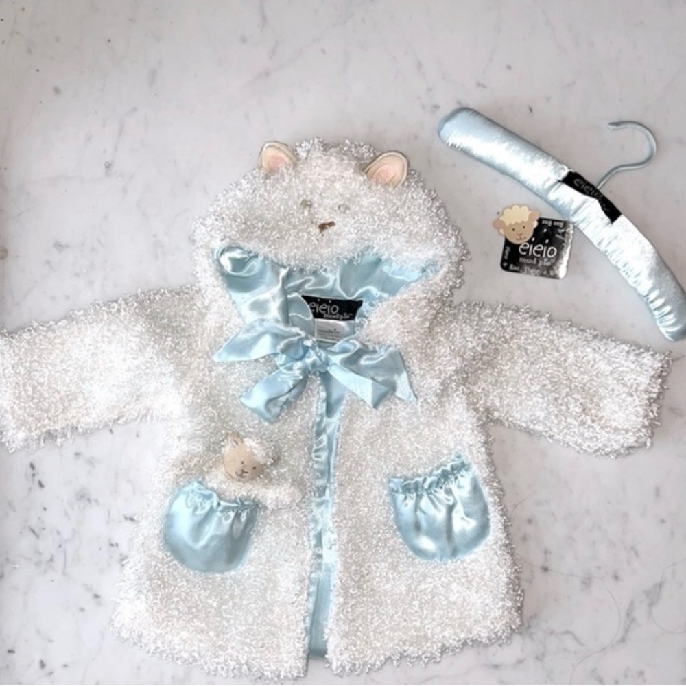 6-12M Mud Pie Faux Fur Lamb Hooded Jacket - Picture 11 of 11